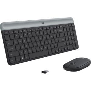 Logitech MK470 Slim Wireless Keyboard and Mouse Combo - Modern Compact Layout, Ultra Quiet - Graphite