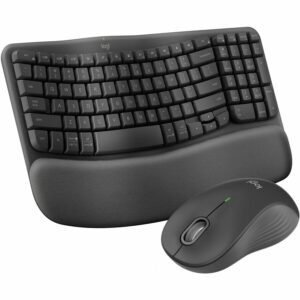 Logitech Wave Keys MK670 Combo, Wireless Ergonomic Keyboard with Signature M550 L Wireless Mouse, Graphite